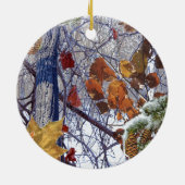 Erste Schneewinterszene Camouflage-Malerei Keramikornament (Hinten)