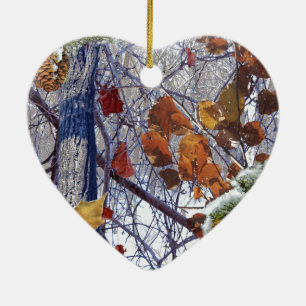 Erste Schneewinterszene Camouflage-Malerei Keramikornament