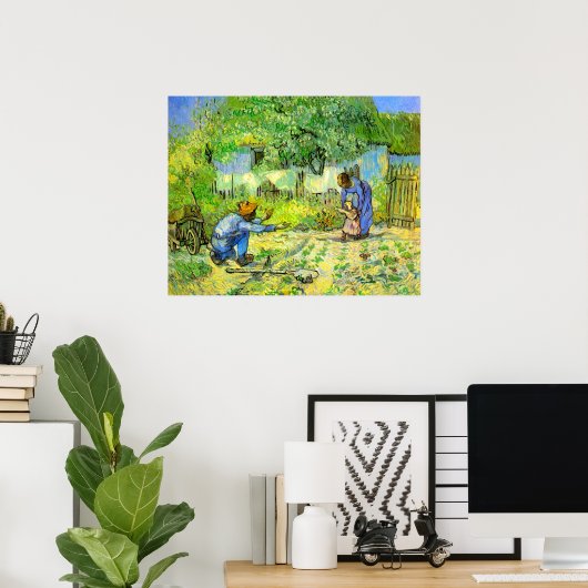 Erste Schritte, 1890 Vincent van Gogh Poster (Heimbüro)