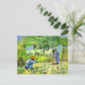 Erste Schritte, 1890 Vincent van Gogh. Postkarte (Stehend Vorderseite)