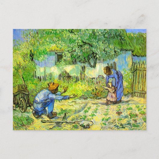 Erste Schritte, 1890 Vincent van Gogh. Postkarte (Vorderseite)