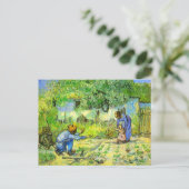 Erste Schritte, 1890 Vincent van Gogh. Postkarte (Stehend Vorderseite)
