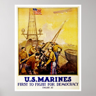 Erste Schritte für Demokratie ~ US-Marines Poster