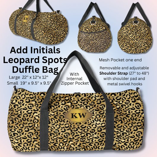 Erste Schritte hinzufügen, Gold auf Gold-Leopard-S Duffle Bag