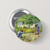 Erste Schritte (nach Millet) Van Gogh Fine Art Button (Vorne & Hinten)