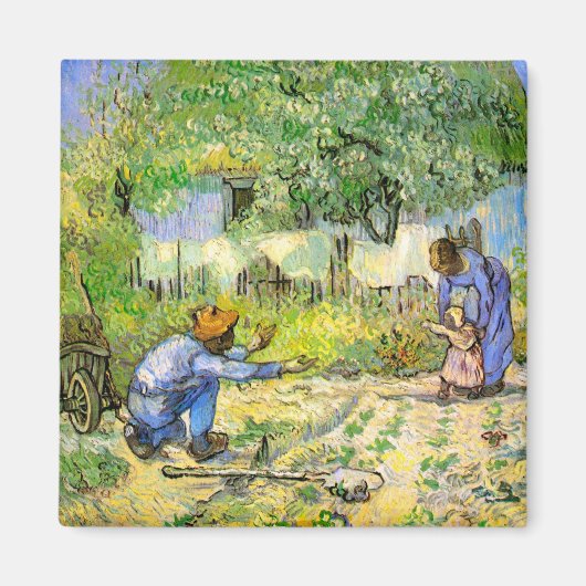Erste Schritte (nach Millet) Van Gogh Fine Art Magnet (Vorne)