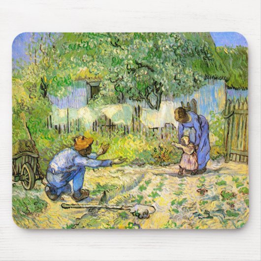 Erste Schritte (nach Millet) Van Gogh Fine Art Mousepad (Vorne)