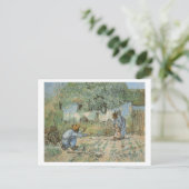 Erste Schritte (nach Millet) Van Gogh Fine Art Postkarte (Stehend Vorderseite)