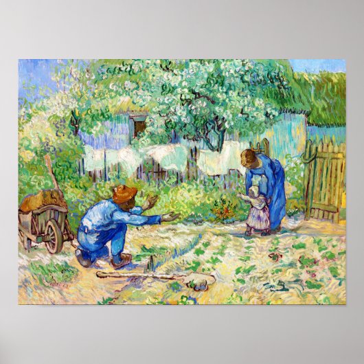 Erste Schritte (nach Millet) Vincent van Gogh Art Poster (Vorne)