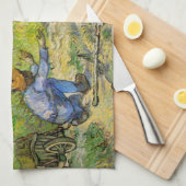 Erste Schritte (nach Millet) von Vincent van Gogh Geschirrtuch (Viertel Falte)