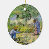 Erste Schritte (nach Millet) von Vincent van Gogh Keramik Ornament (Links)