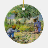 Erste Schritte (nach Millet) von Vincent van Gogh Keramik Ornament (Hinten)
