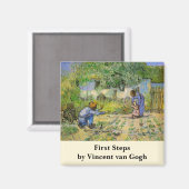 Erste Schritte (nach Millet) von Vincent van Gogh Magnet (Vorderseite/Rückseite)