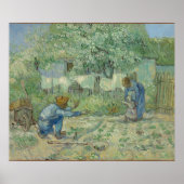 Erste Schritte nach Millet von Vincent Van Gogh Poster (Vorne)