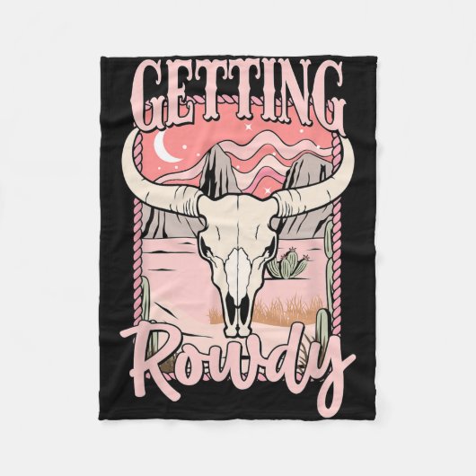 Erste Schritte Rowdy Bride Squad Western Cowgirl B Fleecedecke (Vorderseite)