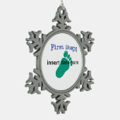 Erste Schritte Schneeflocken Zinn-Ornament (Links)