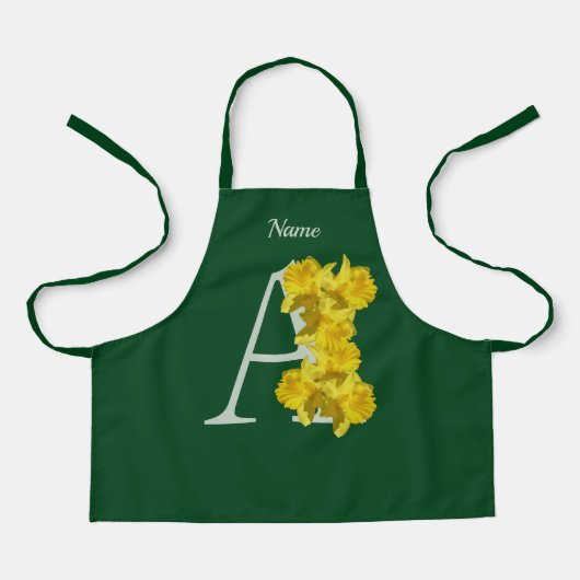 Erste Schürze eines Daffodil Monogramms (Vorderseite)