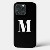 Erste Schwarz-weiße Anpassung von Monogramm Case-Mate iPhone Hülle (Rückseite)