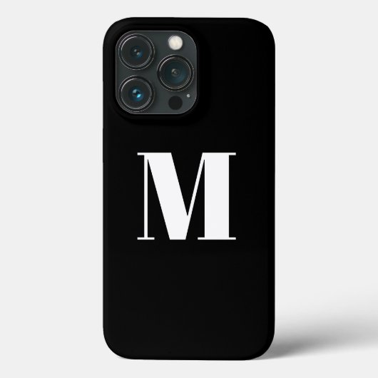 Erste Schwarz-weiße Anpassung von Monogramm Case-Mate iPhone Hülle (Rückseite)