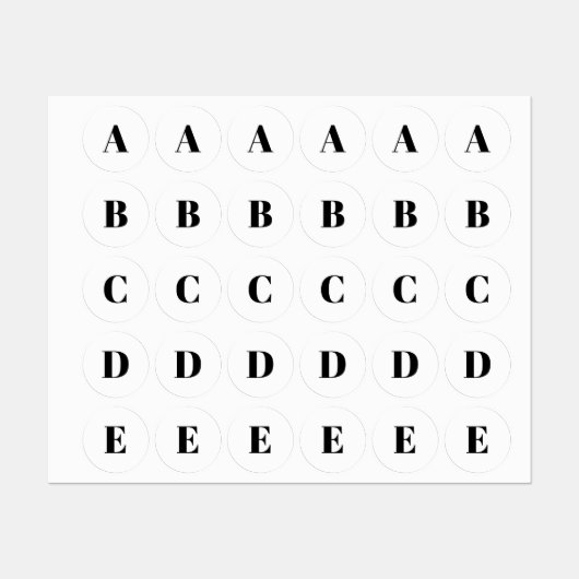 Erste Schwarz-weiße Anpassung von Monogramm Etiketten (Blatt)