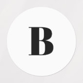 Erste Schwarz-weiße Anpassung von Monogramm Etiketten (Design 2)