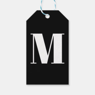 Erste Schwarz-weiße Anpassung von Monogramm Geschenkanhänger