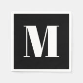 Erste Schwarz-weiße Anpassung von Monogramm Serviette (Vorderseite)