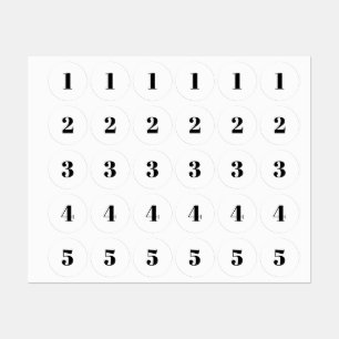 Erste / Schwarz-weiße Anzahl von Monogramm anpass Etiketten