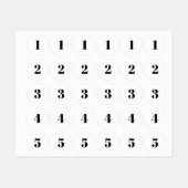 Erste / Schwarz-weiße Anzahl von Monogramm anpasse Etiketten (Blatt)