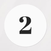 Erste / Schwarz-weiße Anzahl von Monogramm anpasse Etiketten (Design 2)