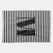 Erste Schwarz-weiße Streifen in Monogramm anpassen Geschirrtuch (Horizontal)