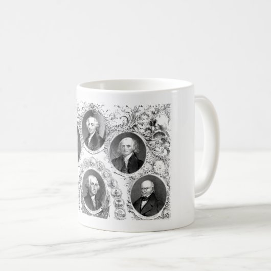 Erste sechs USpräsidenten Kaffeetasse (VorderseiteRechts)