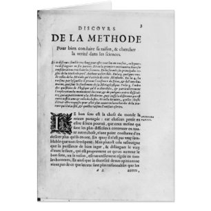 Erste Seite von "Discours de la Methode" durch