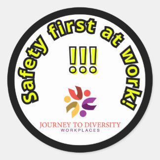 Erste Sicherheitsaufkleber Runder Aufkleber