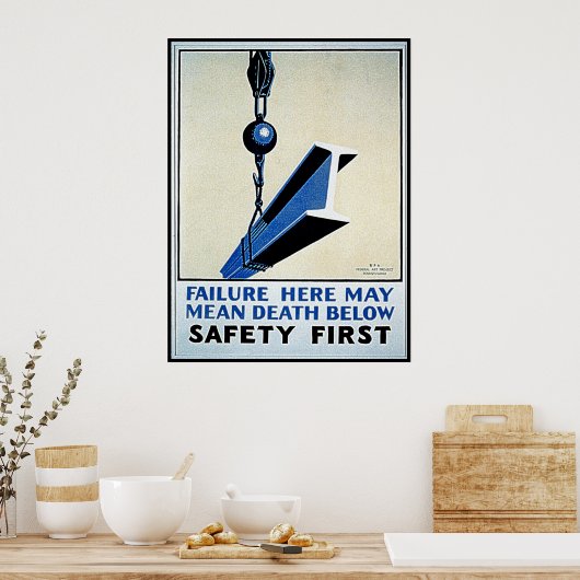 Erste Sicherheitslücke hier / Tod unter WPA-Plakat Poster (Küche)