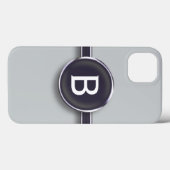 Erste Silber-Folie für große Single Monogramm Case-Mate iPhone Hülle (Rückseite (Horizontal))