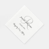 Erste Silver-Namen | Hochzeitspapier Napkins Serviette (Ecke)