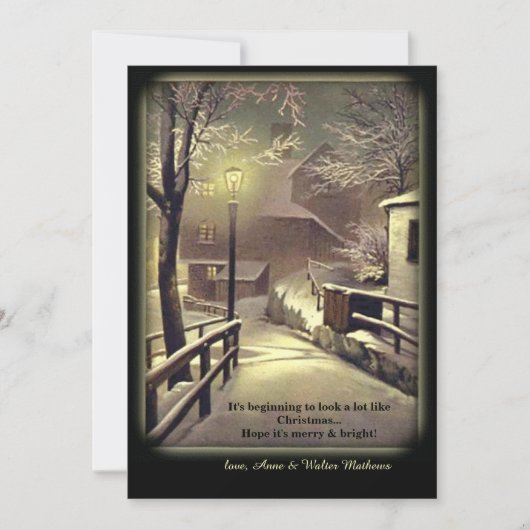 Erste Snow-Urlaubskarte Feiertagskarte (Vorderseite)