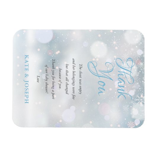Erste Snowflakes Baby Dusche Danke Gedicht Magnet (Horizontal)