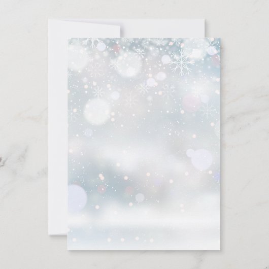 Erste Snowflakes Baby Duschgedicht Dankeskarte (Rückseite)