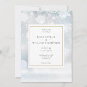 Erste Snowflakes Gold Foto Winterhochzeit Einladung (Vorderseite)