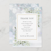 Erste Snowflakes Grüne Babydusche Gedicht Dankeskarte (Vorne/Hinten)