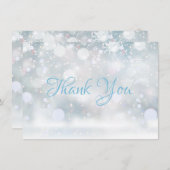 Erste Snowflakes Winterskript Vielen Dank Dankeskarte (Vorne/Hinten)