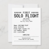 Erste Solo Flug Glückwunsch Flat Card (Vorderseite)