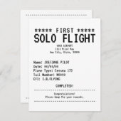 Erste Solo Flug Glückwunsch Flat Card (Vorne/Hinten)