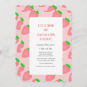 Erste Sommer Geburtstag Strawberry Baby Girl Einladung (Vorne/Hinten)