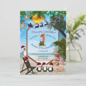 Erste Sommerferien Geburtstagsparty Einladung (Stehend Vorderseite)