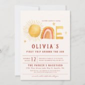 Erste Sonnenreise | 1. Geburtstag Party Einladung (Vorderseite)