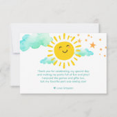 Erste Sonnenreise Dankeskarte (Vorderseite)