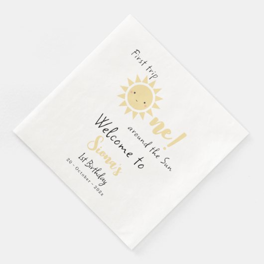 Erste Sonnenreise Niedlich 1. Geburtstag Serviette (Ecke)